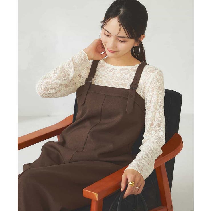 【洗える】Iラインサスペンダー付きジャンスカ | a.v.v【WOMEN】 | 詳細画像1