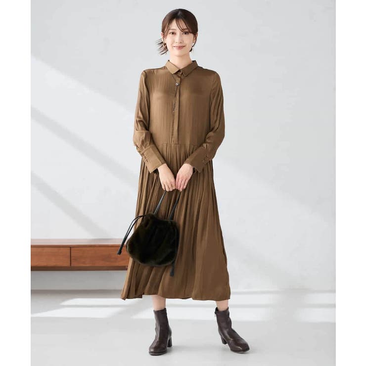 【洗える】ウエスト切替ギャザーワンピース | a.v.v【WOMEN】 | 詳細画像4 