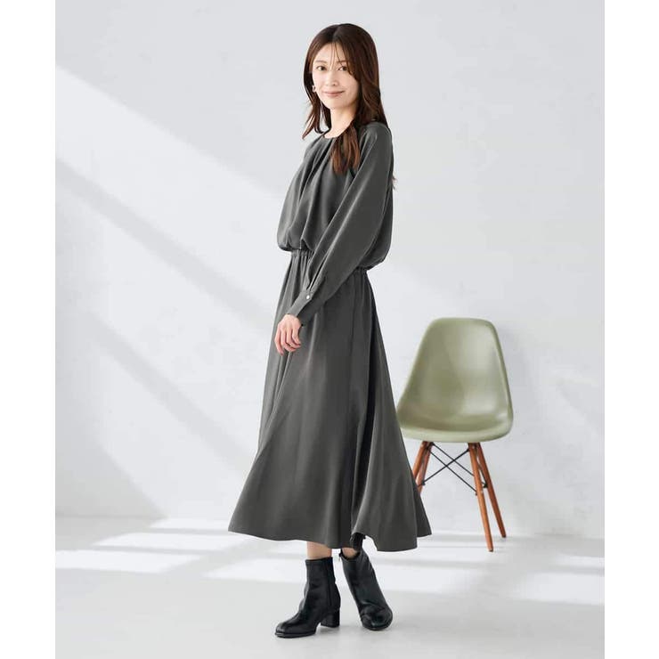 【洗える】セットアップ見えサテンワンピース | a.v.v【WOMEN】 | 詳細画像10 