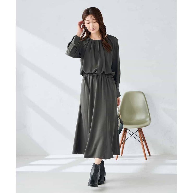 【洗える】セットアップ見えサテンワンピース | a.v.v【WOMEN】 | 詳細画像11 