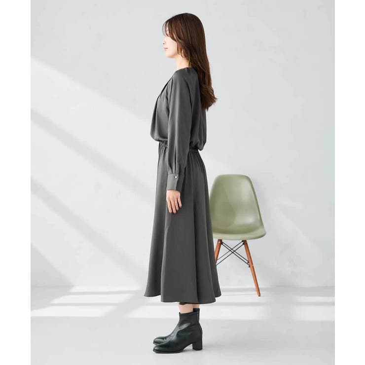 【洗える】セットアップ見えサテンワンピース | a.v.v【WOMEN】 | 詳細画像14 