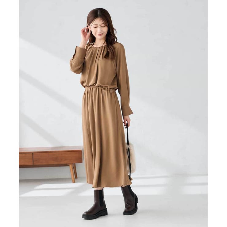 【洗える】セットアップ見えサテンワンピース | a.v.v【WOMEN】 | 詳細画像4 