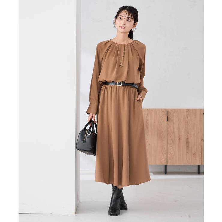 【洗える】セットアップ見えサテンワンピース | a.v.v【WOMEN】 | 詳細画像6 