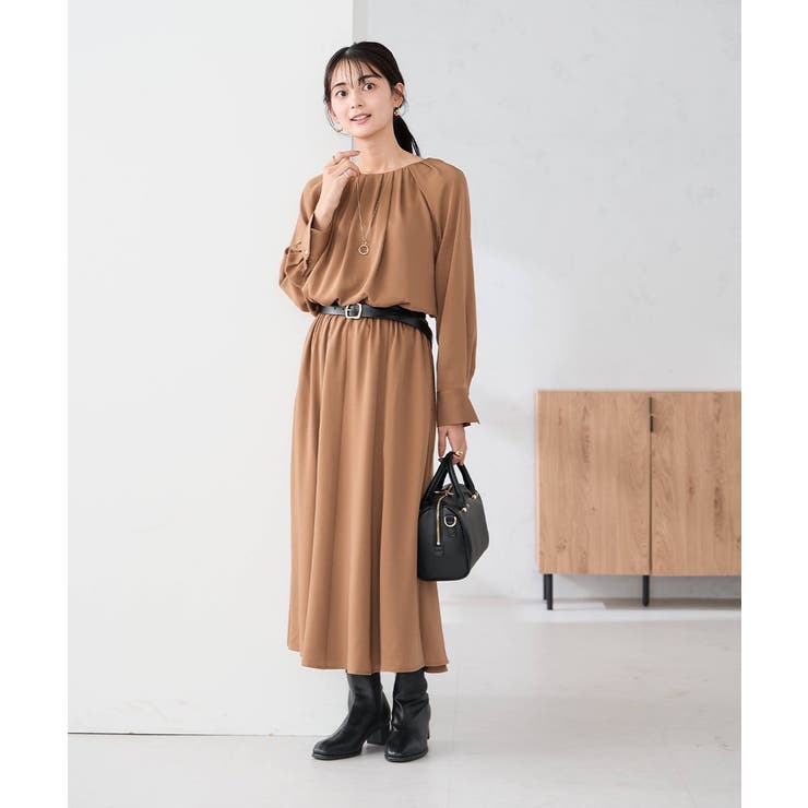 【洗える】セットアップ見えサテンワンピース | a.v.v【WOMEN】 | 詳細画像7 