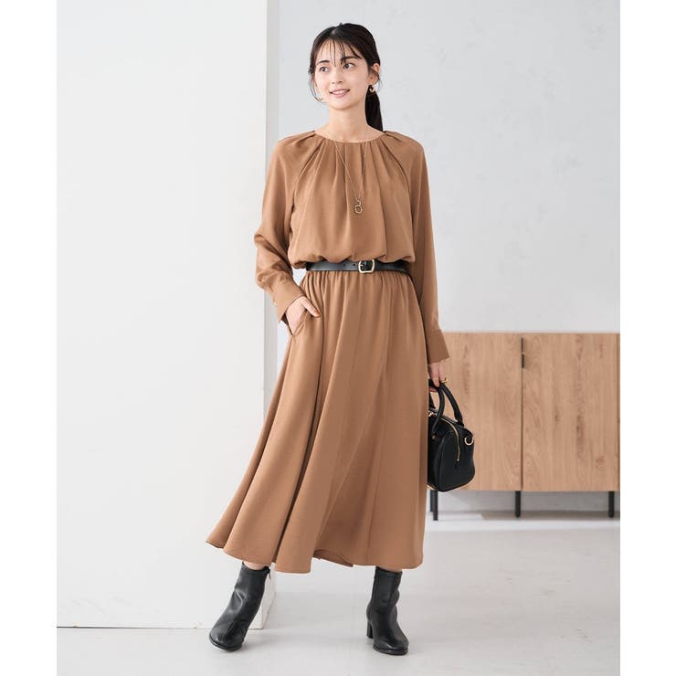 【洗える】セットアップ見えサテンワンピース | a.v.v【WOMEN】 | 詳細画像8 