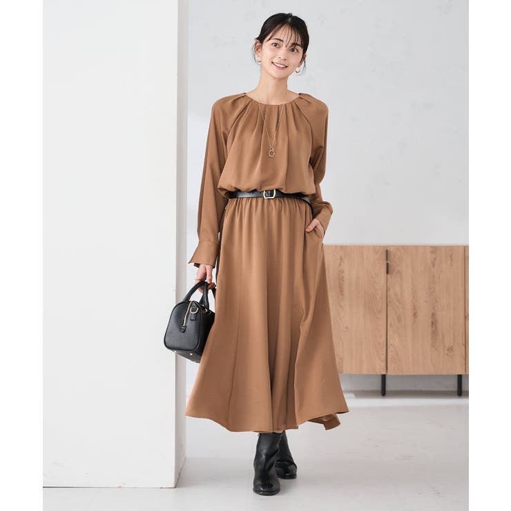 【洗える】セットアップ見えサテンワンピース | a.v.v【WOMEN】 | 詳細画像9 