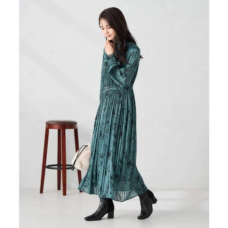 【洗える】ランダムプリーツサテンワンピース【WEB限定】 | a.v.v【WOMEN】 | 詳細画像4