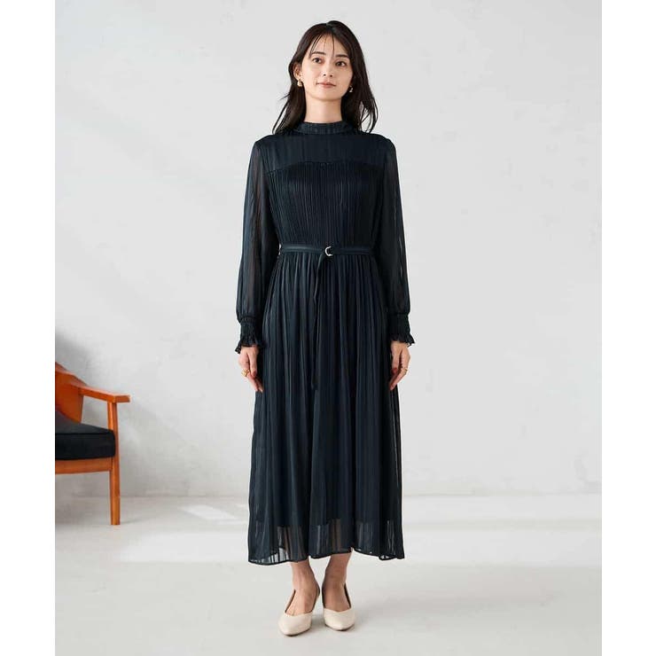 【洗える】ランダムプリーツサテンワンピース【WEB限定】 | a.v.v【WOMEN】 | 詳細画像8