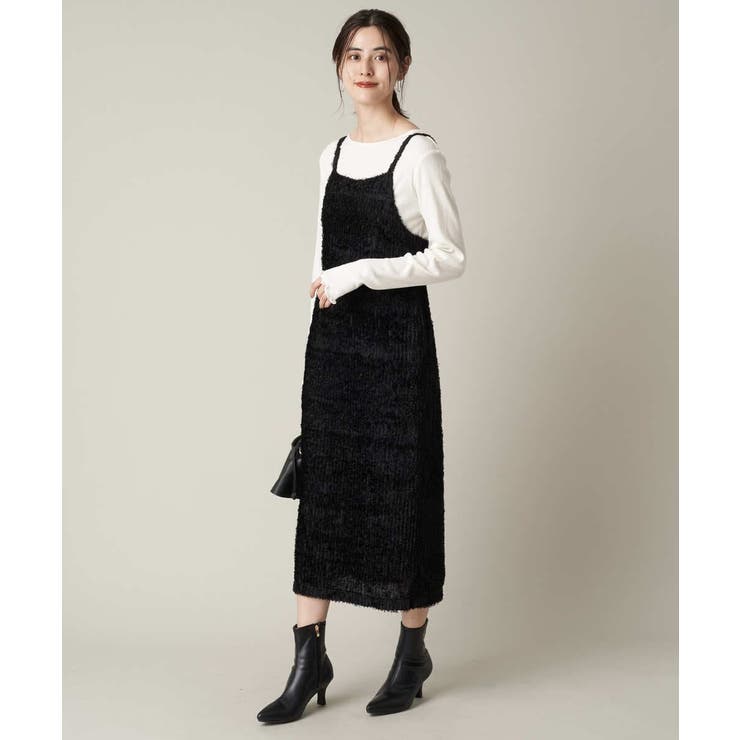 ベロア/ヘアリージャガード キャミワンピース | a.v.v【WOMEN】 | 詳細画像3 