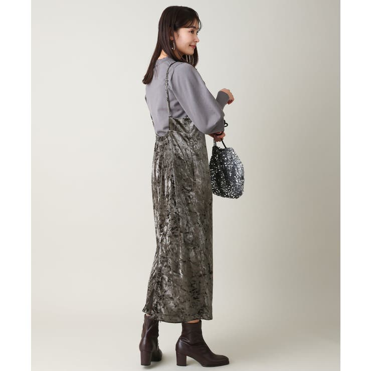 ベロア/ヘアリージャガード キャミワンピース | a.v.v【WOMEN】 | 詳細画像7 