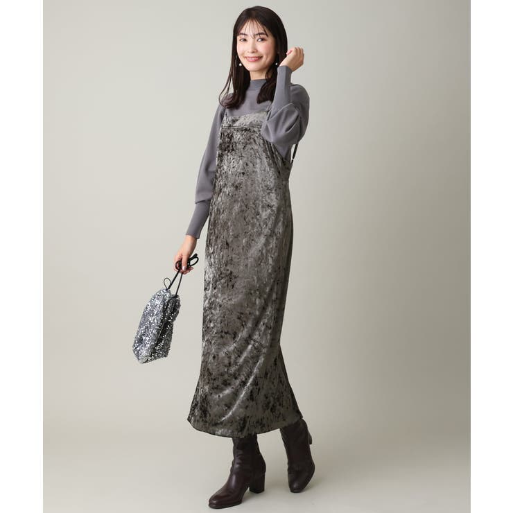 ベロア/ヘアリージャガード キャミワンピース | a.v.v【WOMEN】 | 詳細画像8 