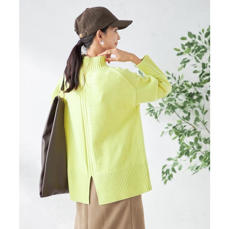 ライトイエロー | 【洗える】バックスリットニット | a.v.v【WOMEN】