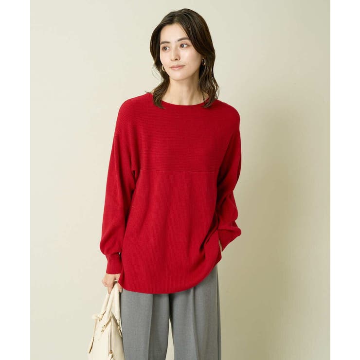 【洗える】切替ボートネックチュニックニット | a.v.v【WOMEN】 | 詳細画像44 
