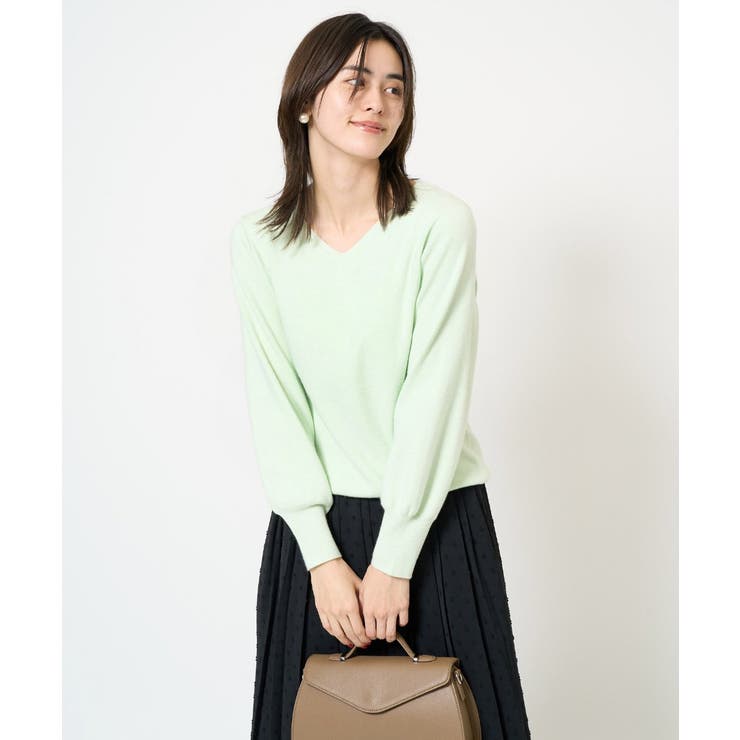 【洗える】Ｖネックパフスリーブニット/アンサンブル対応 | a.v.v【WOMEN】 | 詳細画像10 