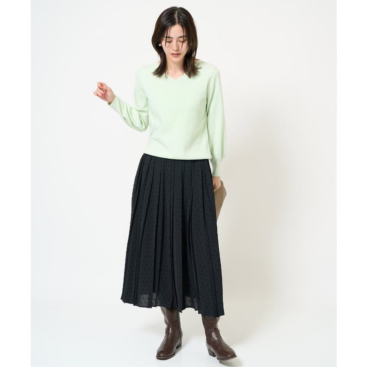 【洗える】Ｖネックパフスリーブニット/アンサンブル対応 | a.v.v【WOMEN】 | 詳細画像11 