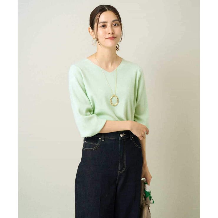 【洗える】Ｖネックパフスリーブニット/アンサンブル対応 | a.v.v【WOMEN】 | 詳細画像14 