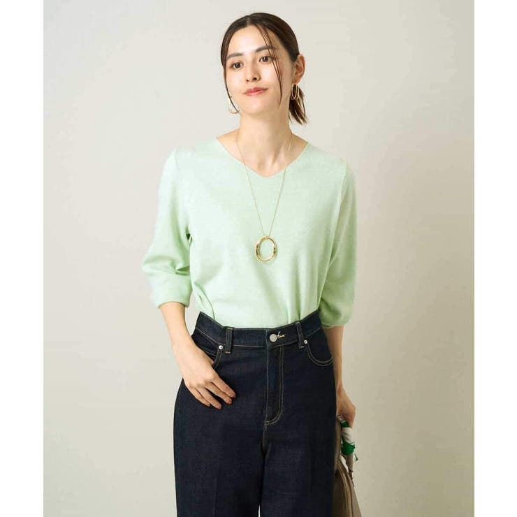 【洗える】Ｖネックパフスリーブニット/アンサンブル対応 | a.v.v【WOMEN】 | 詳細画像15 