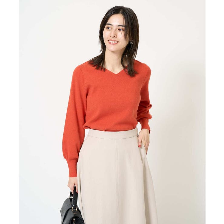 【洗える】Ｖネックパフスリーブニット/アンサンブル対応 | a.v.v【WOMEN】 | 詳細画像2 