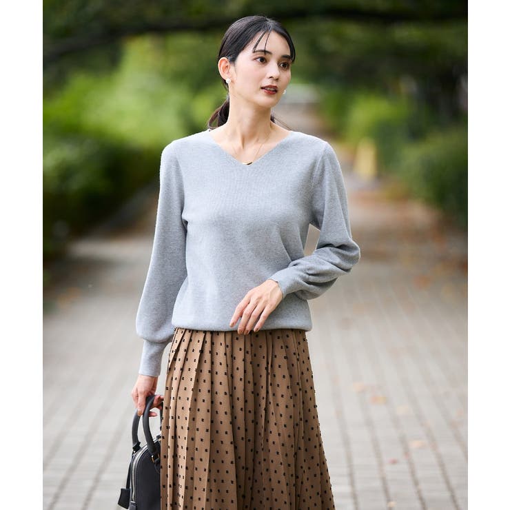 【洗える】Ｖネックパフスリーブニット/アンサンブル対応 | a.v.v【WOMEN】 | 詳細画像39 