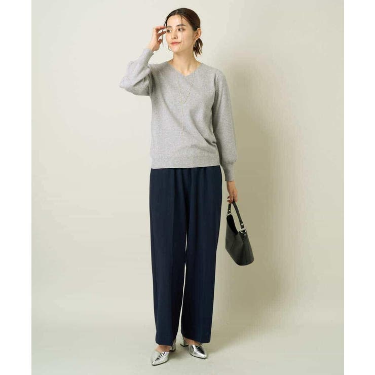 【洗える】Ｖネックパフスリーブニット/アンサンブル対応 | a.v.v【WOMEN】 | 詳細画像47 