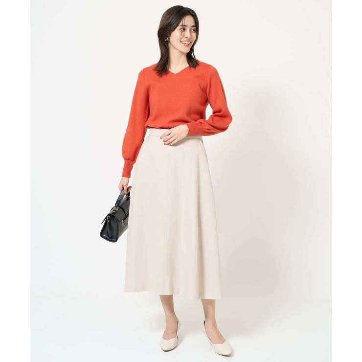 【洗える】Ｖネックパフスリーブニット/アンサンブル対応 | a.v.v【WOMEN】 | 詳細画像5 