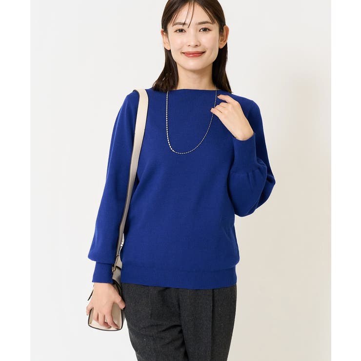 ロイヤルブルー | 【洗える】ボートネックパフスリーブニット【アンサンブル対応】 | a.v.v【WOMEN】