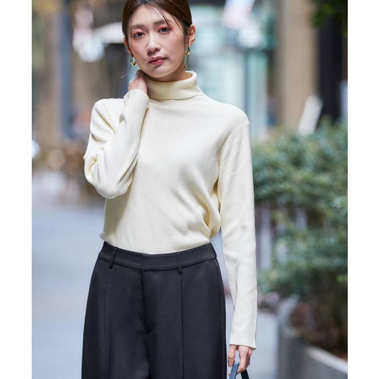 アイボリー | リブタートルニット | a.v.v【WOMEN】