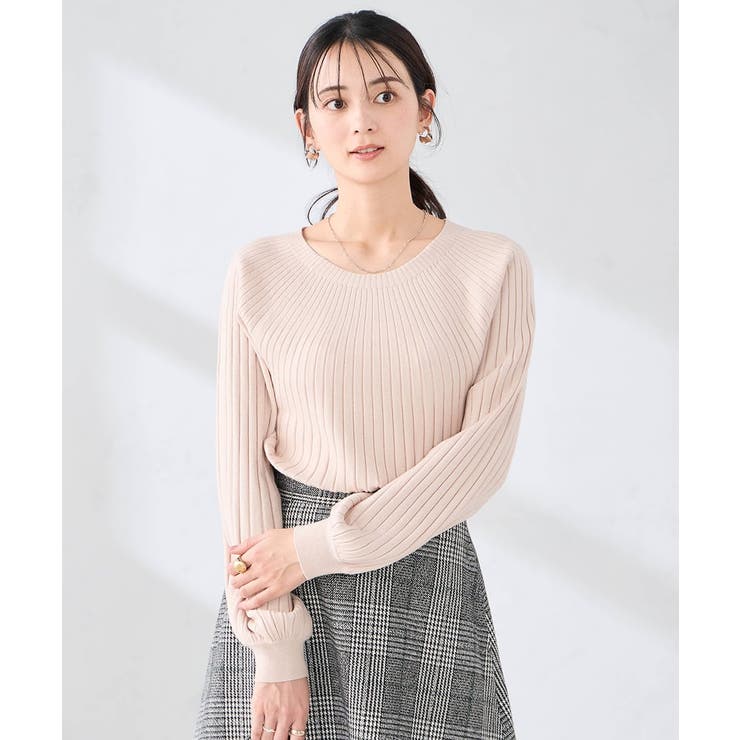 オフホワイト | 【洗える】求心風クルーネックニット【新色追加】 | a.v.v【WOMEN】