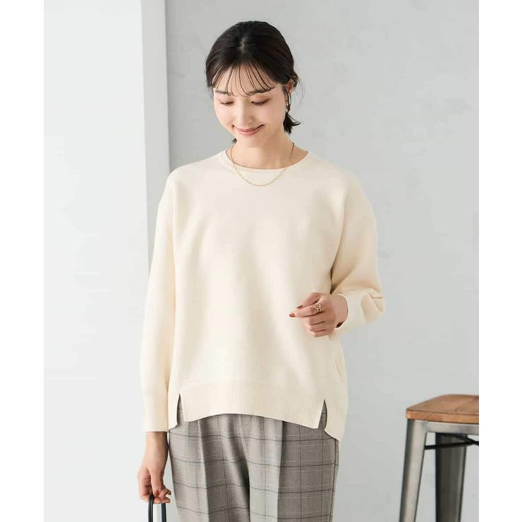 アイボリー | スウェットライクニット | a.v.v【WOMEN】