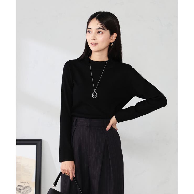 ブラック | 【洗える】プチハイネックニット | a.v.v【WOMEN】