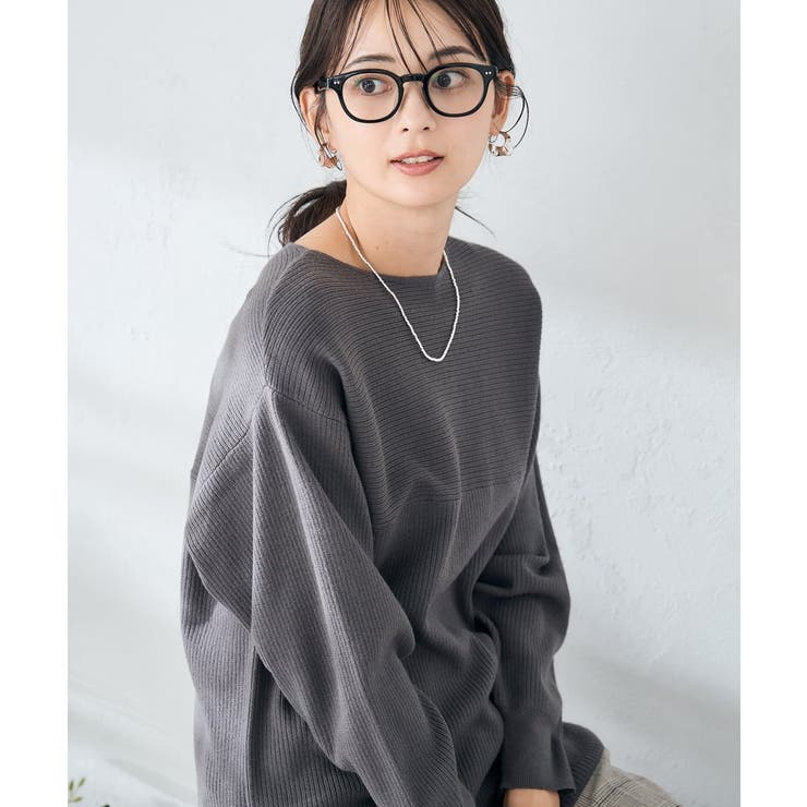 【洗える】切替ボートネックチュニックニット | a.v.v【WOMEN】 | 詳細画像43