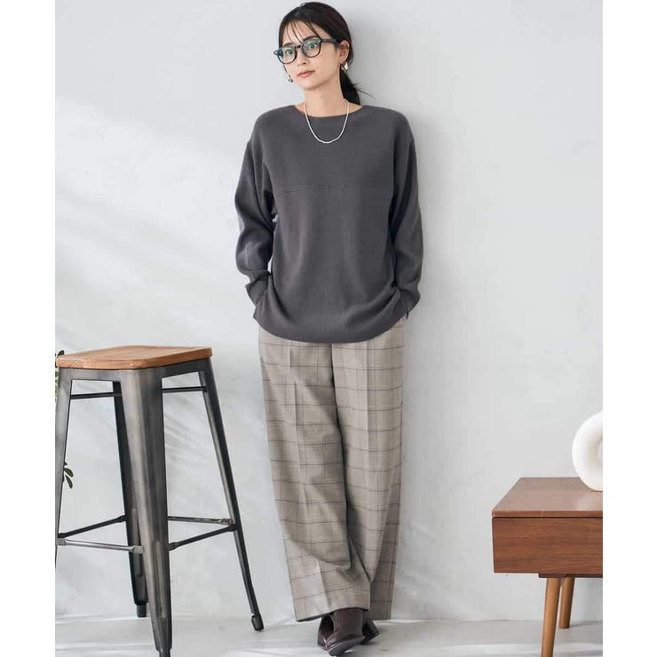 【洗える】切替ボートネックチュニックニット | a.v.v【WOMEN】 | 詳細画像47
