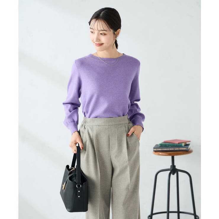 【洗える】ボートネック美ラクるパフスリーブニット | a.v.v【WOMEN】 | 詳細画像17 