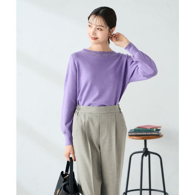 【洗える】ボートネック美ラクるパフスリーブニット | a.v.v【WOMEN】 | 詳細画像18 