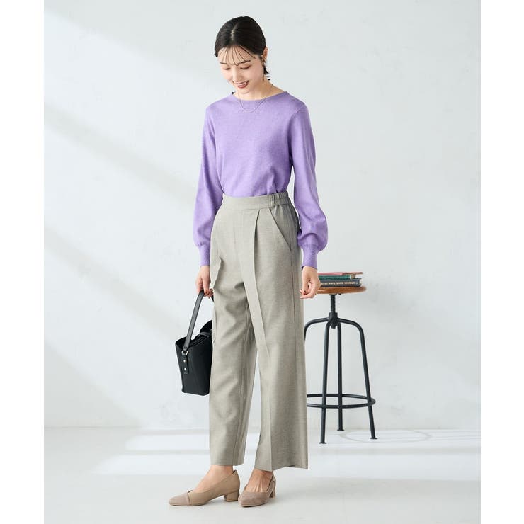 【洗える】ボートネック美ラクるパフスリーブニット | a.v.v【WOMEN】 | 詳細画像20 