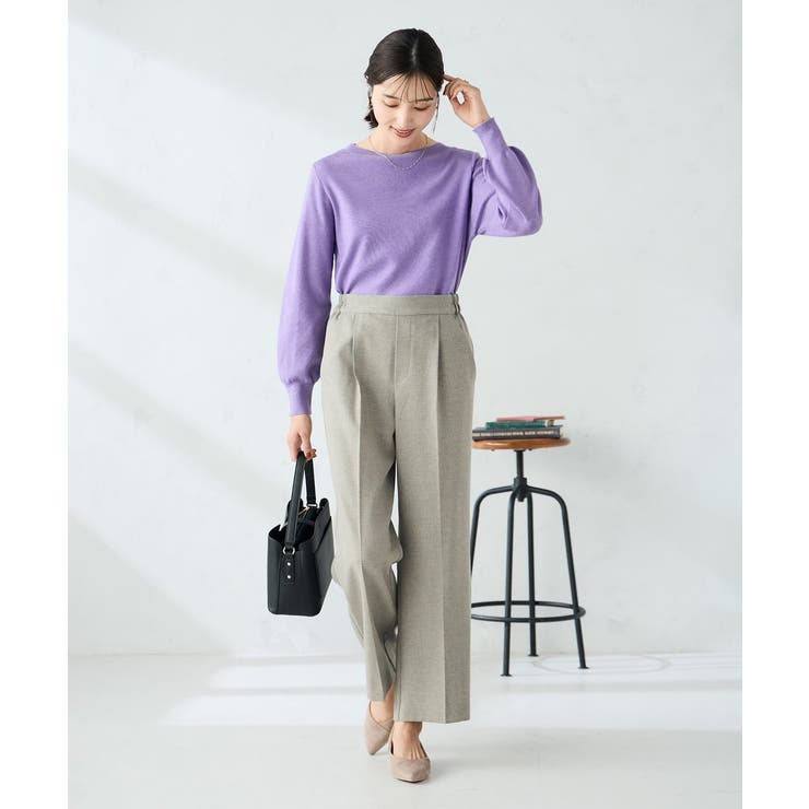 【洗える】ボートネック美ラクるパフスリーブニット | a.v.v【WOMEN】 | 詳細画像21 