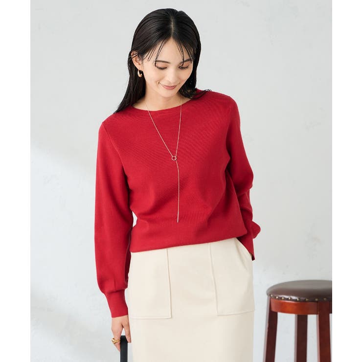 【洗える】ボートネック美ラクるパフスリーブニット | a.v.v【WOMEN】 | 詳細画像25 