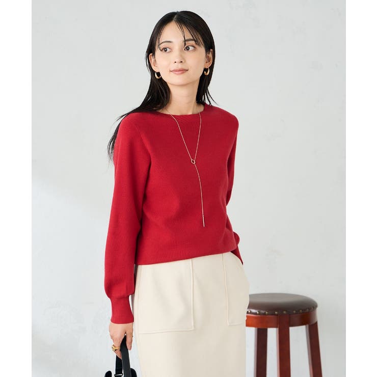 【洗える】ボートネック美ラクるパフスリーブニット | a.v.v【WOMEN】 | 詳細画像26 