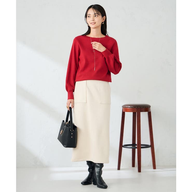 【洗える】ボートネック美ラクるパフスリーブニット | a.v.v【WOMEN】 | 詳細画像27 