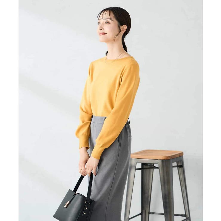 【洗える】ボートネック美ラクるパフスリーブニット | a.v.v【WOMEN】 | 詳細画像3 