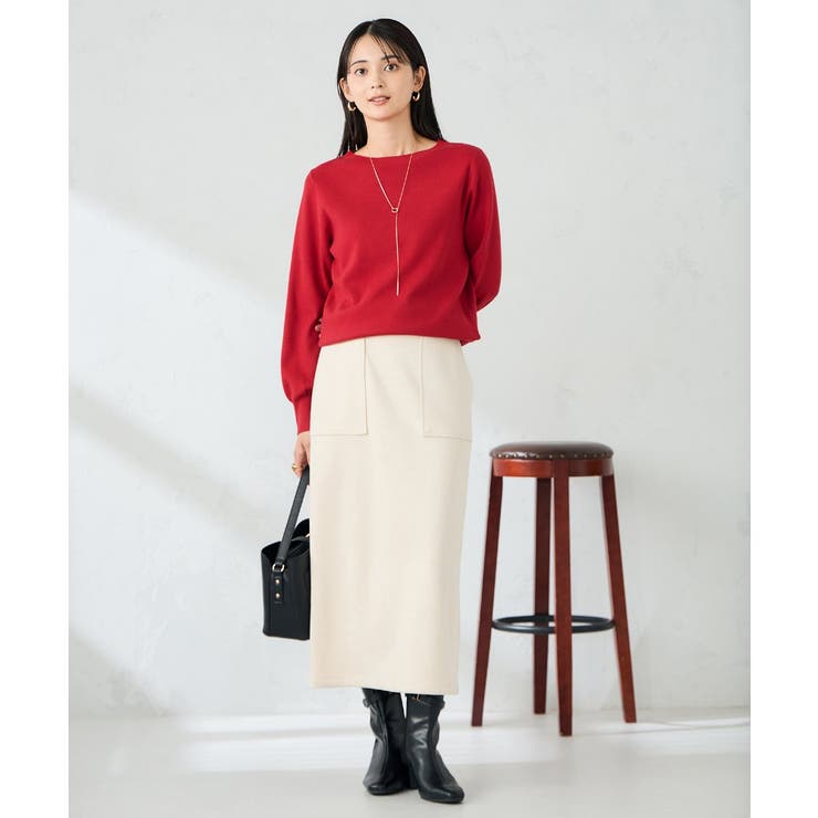 【洗える】ボートネック美ラクるパフスリーブニット | a.v.v【WOMEN】 | 詳細画像30 