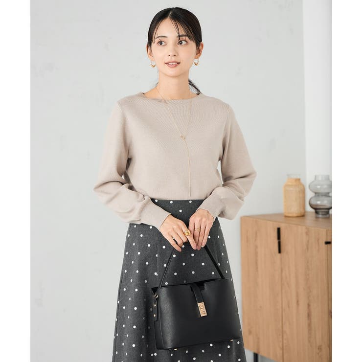 【洗える】ボートネック美ラクるパフスリーブニット | a.v.v【WOMEN】 | 詳細画像31 