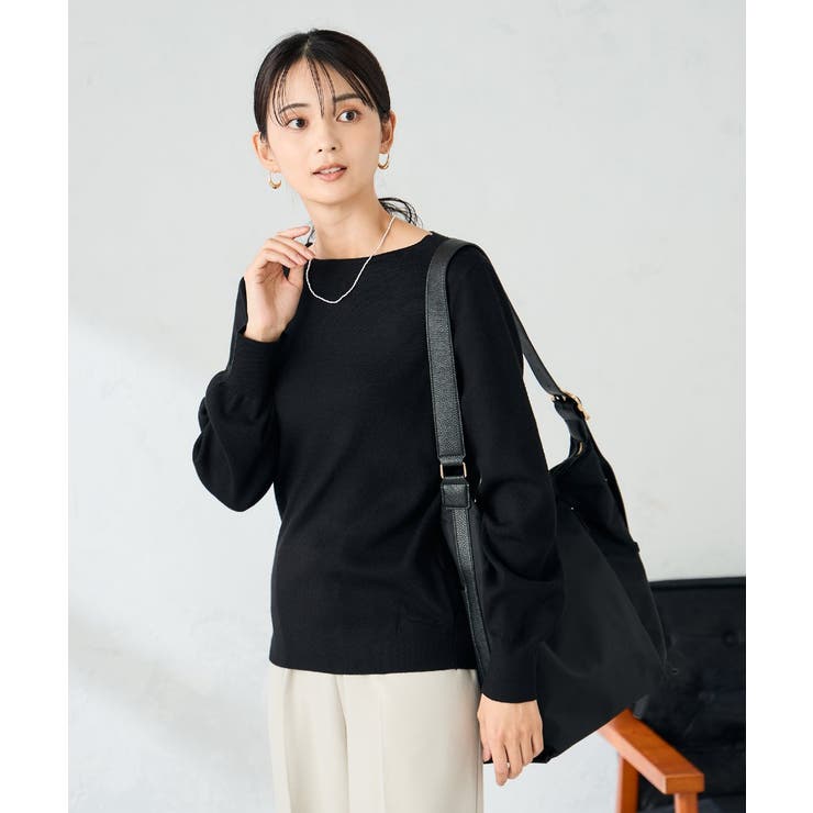 【洗える】ボートネック美ラクるパフスリーブニット | a.v.v【WOMEN】 | 詳細画像43 