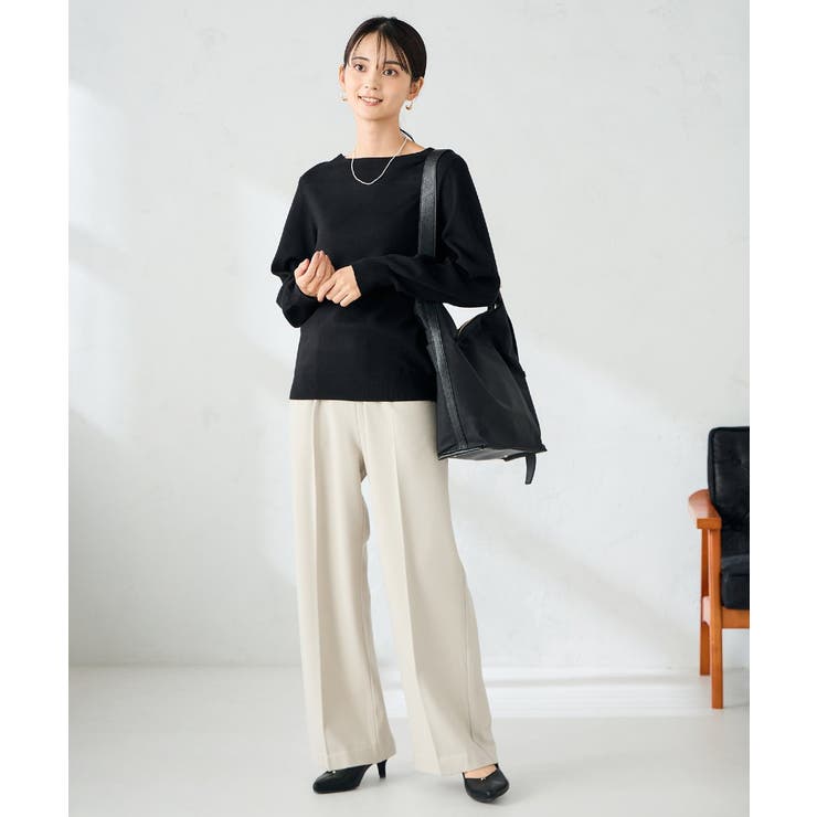 【洗える】ボートネック美ラクるパフスリーブニット | a.v.v【WOMEN】 | 詳細画像44 