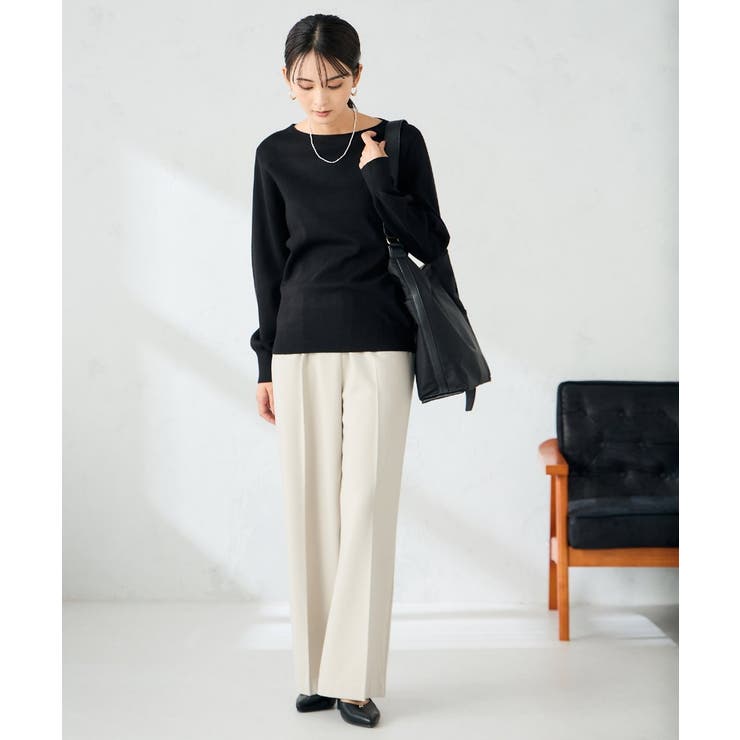 【洗える】ボートネック美ラクるパフスリーブニット | a.v.v【WOMEN】 | 詳細画像45 