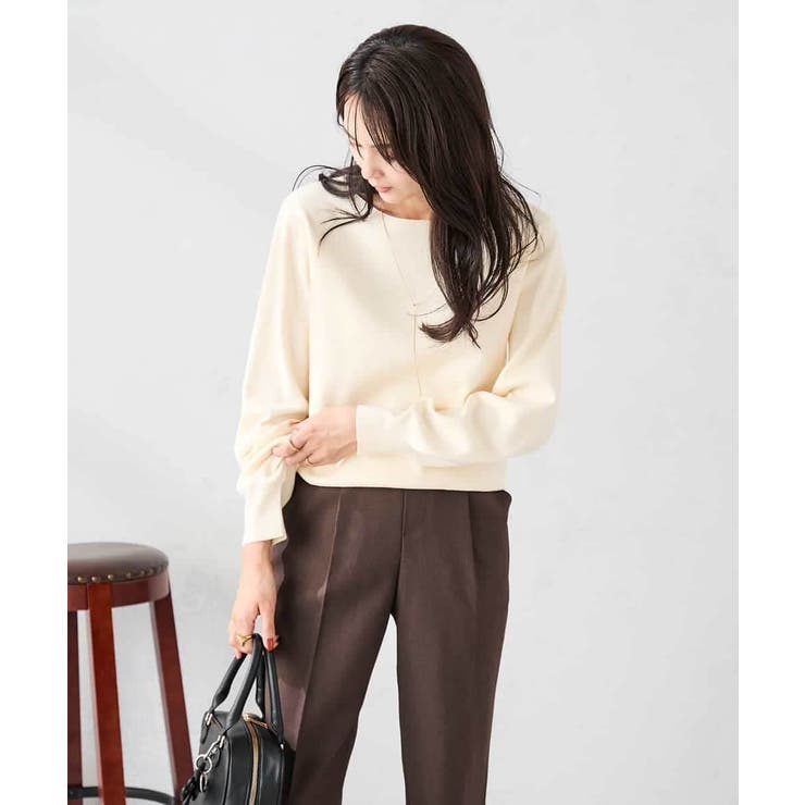 【洗える】ボートネック美ラクるパフスリーブニット | a.v.v【WOMEN】 | 詳細画像46 