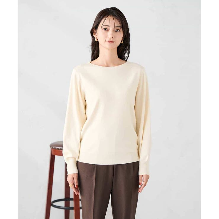 【洗える】ボートネック美ラクるパフスリーブニット | a.v.v【WOMEN】 | 詳細画像56 