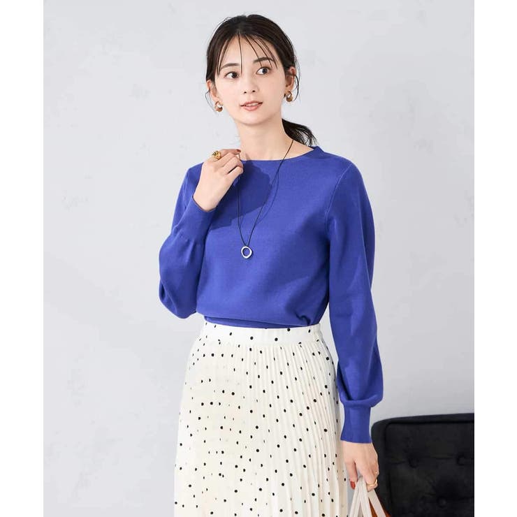 【洗える】ボートネック美ラクるパフスリーブニット | a.v.v【WOMEN】 | 詳細画像7 