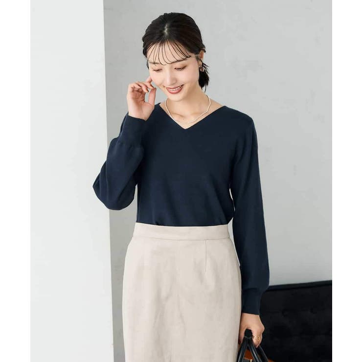 【洗える】Vネック美ラクるパフスリーブニット【WEB限定】 | a.v.v【WOMEN】 | 詳細画像14 