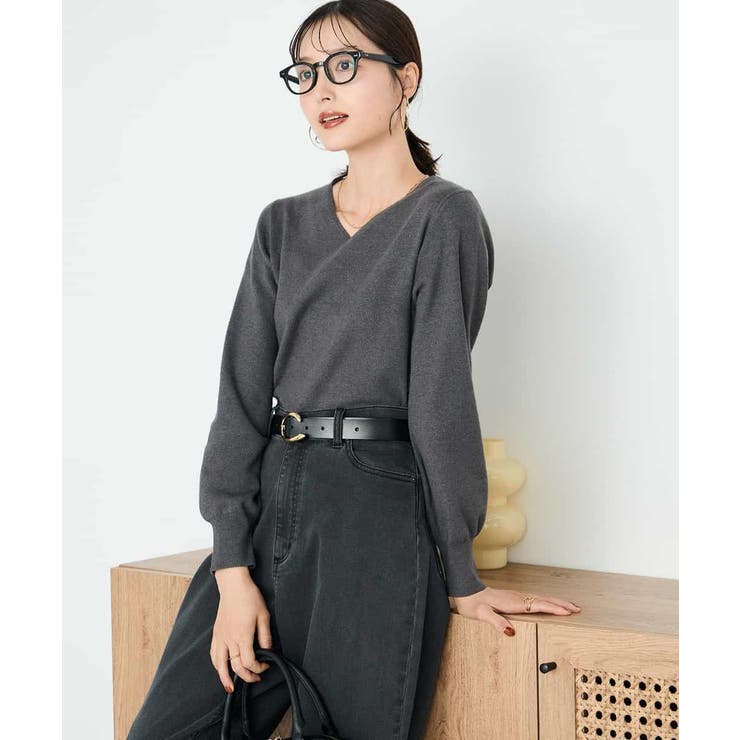 【洗える】Vネック美ラクるパフスリーブニット【WEB限定】 | a.v.v【WOMEN】 | 詳細画像20 